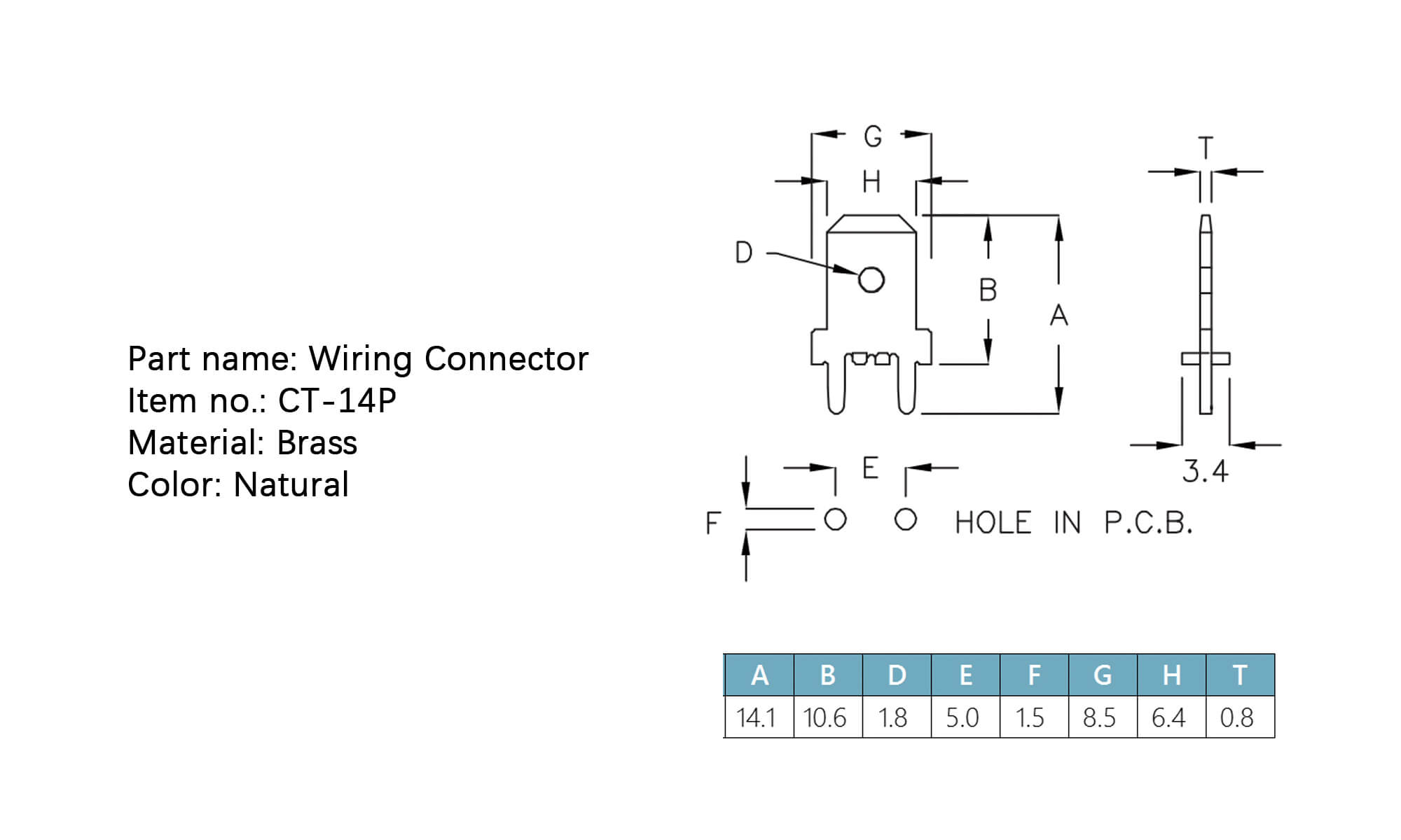 Wiring Connector CT-14P